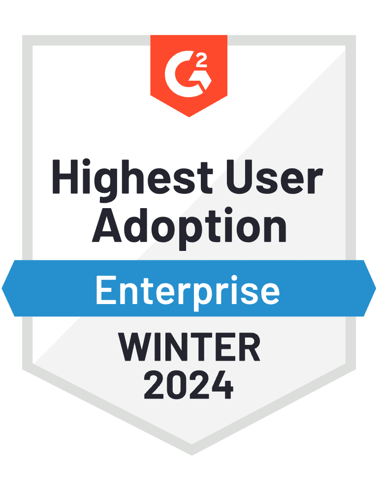 Descartes leadership badge for highest user adoption from G2