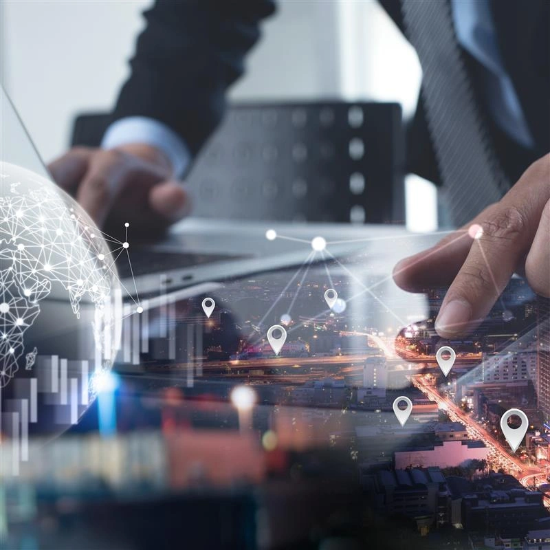 Compliance Professional looking at global trade map using export license software
